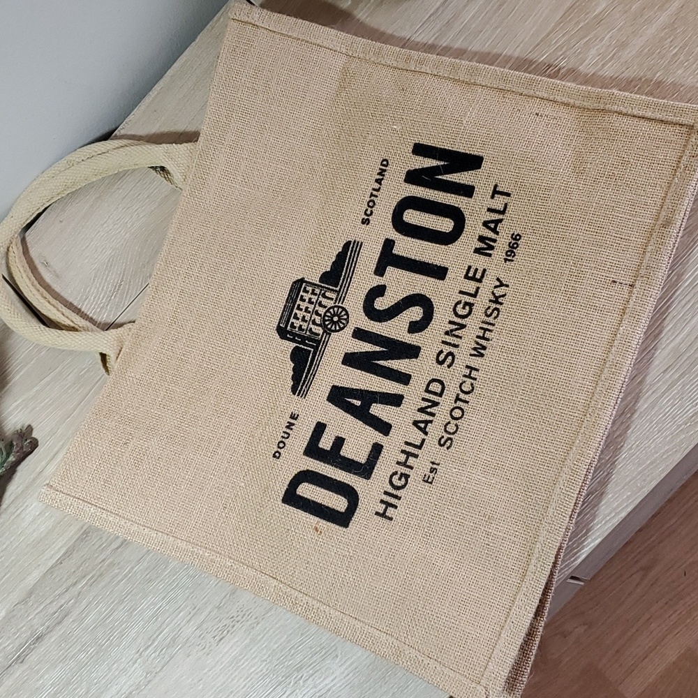 NWOT Burlap tote bag from Deanston Distillery  in Scotland